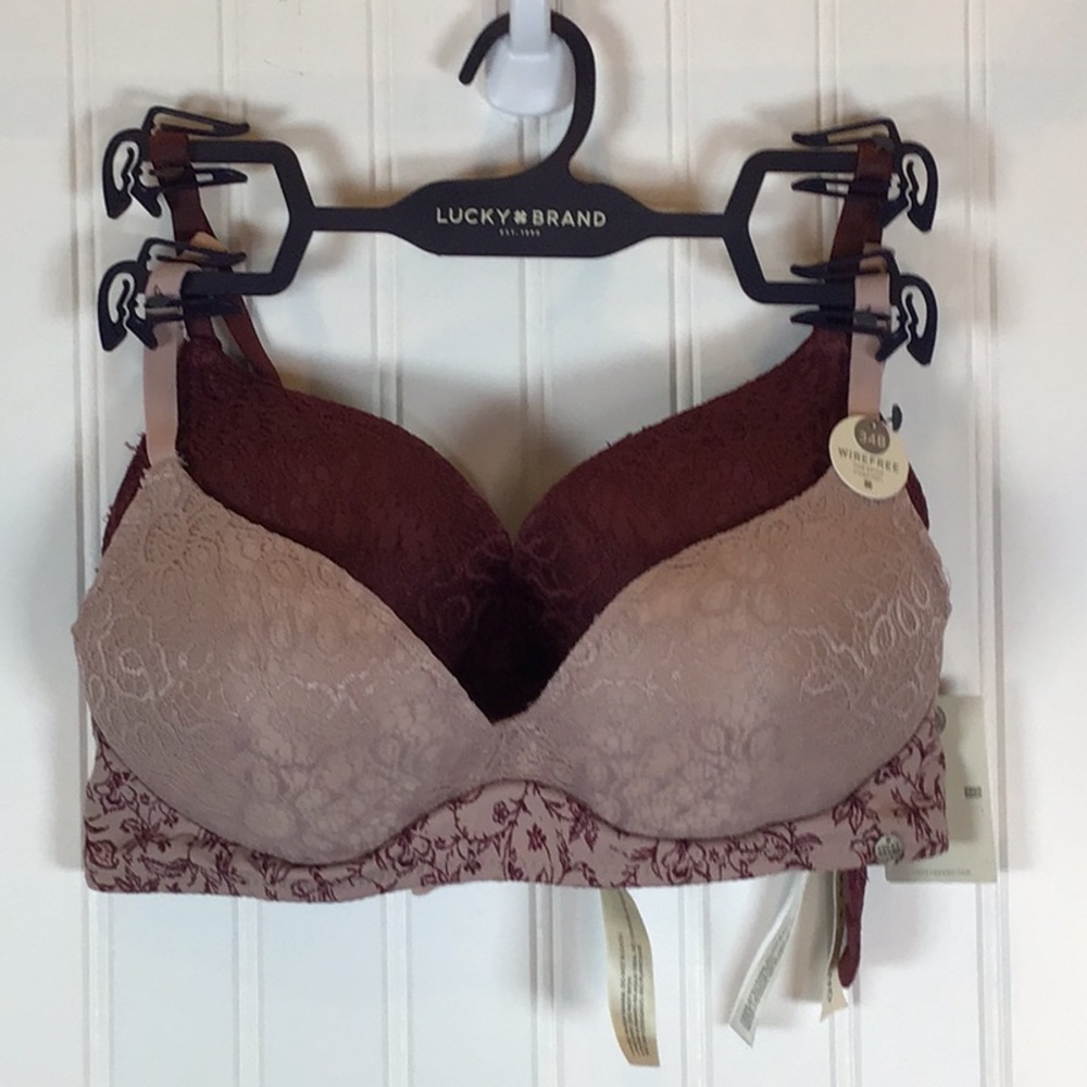 Lucky Brand | Brushed Micro and Lace Wirefree Bras - 2-Pack - Picture 6 of 10